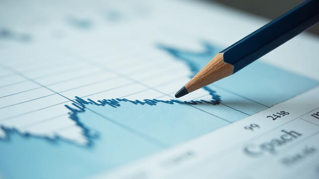 A printed line chart on matte paper with one line plotted and a second deliberately left blank, representing what can and cannot be measured